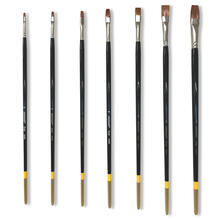 SALE K�nstlerpinsel f�r Acryl- / �lmalerei, Premium-Synthetikhaar, flach, langer Stiel - Verschiedene Gr��en