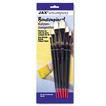 NEU K�nstler-Pinselset f�r Acryl- / �lmalerei, Borste, Katzenzungenform, lange Stiele, 6er Set