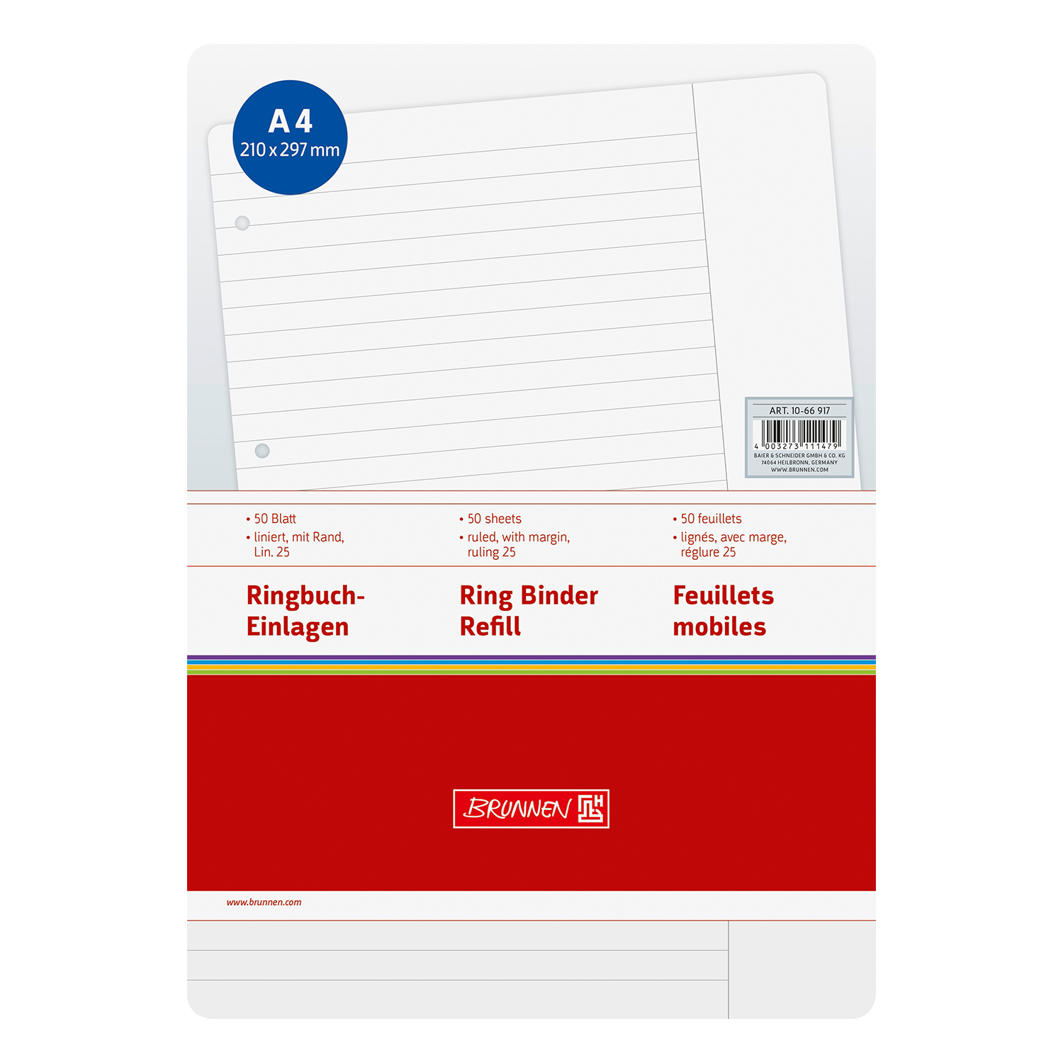 NEU Ringbucheinlage DIN A4, 50 Blatt, 70g - Verschiedene Lineatur