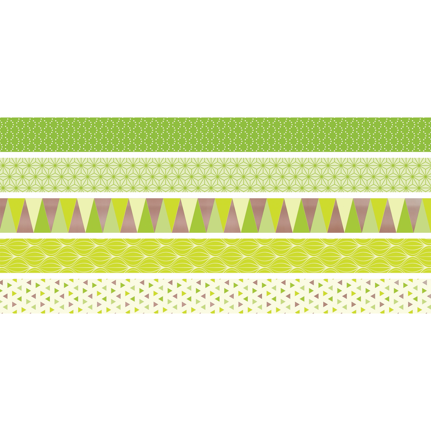 NEU Deko Tape / Klebeband, 5 Rollen + Abroller, Mini Triangle Lime Gr�n