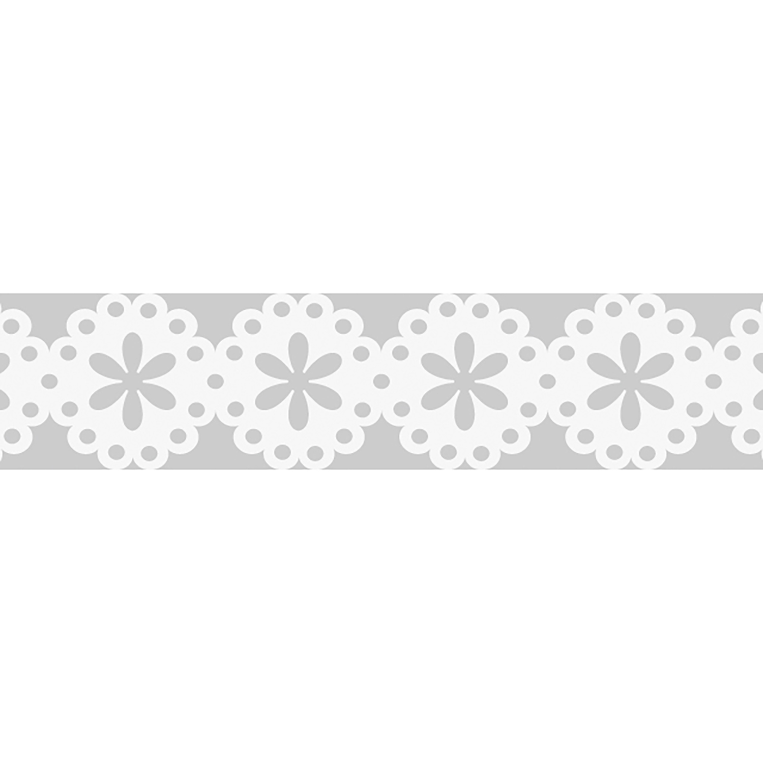NEU Papierspitze selbstklebend, 2 m x 10 mm, Blumen Wei�
