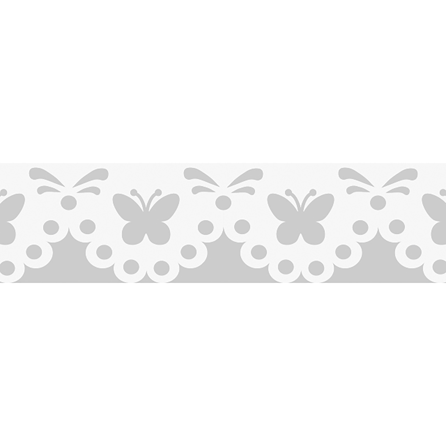 NEU Papierspitze selbstklebend, 2 m x 12 mm, Schmetterling Wei�