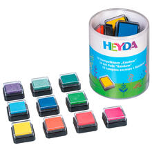 NEU Stempelkissen-Set Mini Rainbow, 3 x 3 cm, auf �l/Wasser-Basis, 10 sortierte Farben
