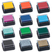 NEU Stempelkissen Mini, 3 x 3 cm, auf �l/Wasser-Basis - Verschiedene Farben