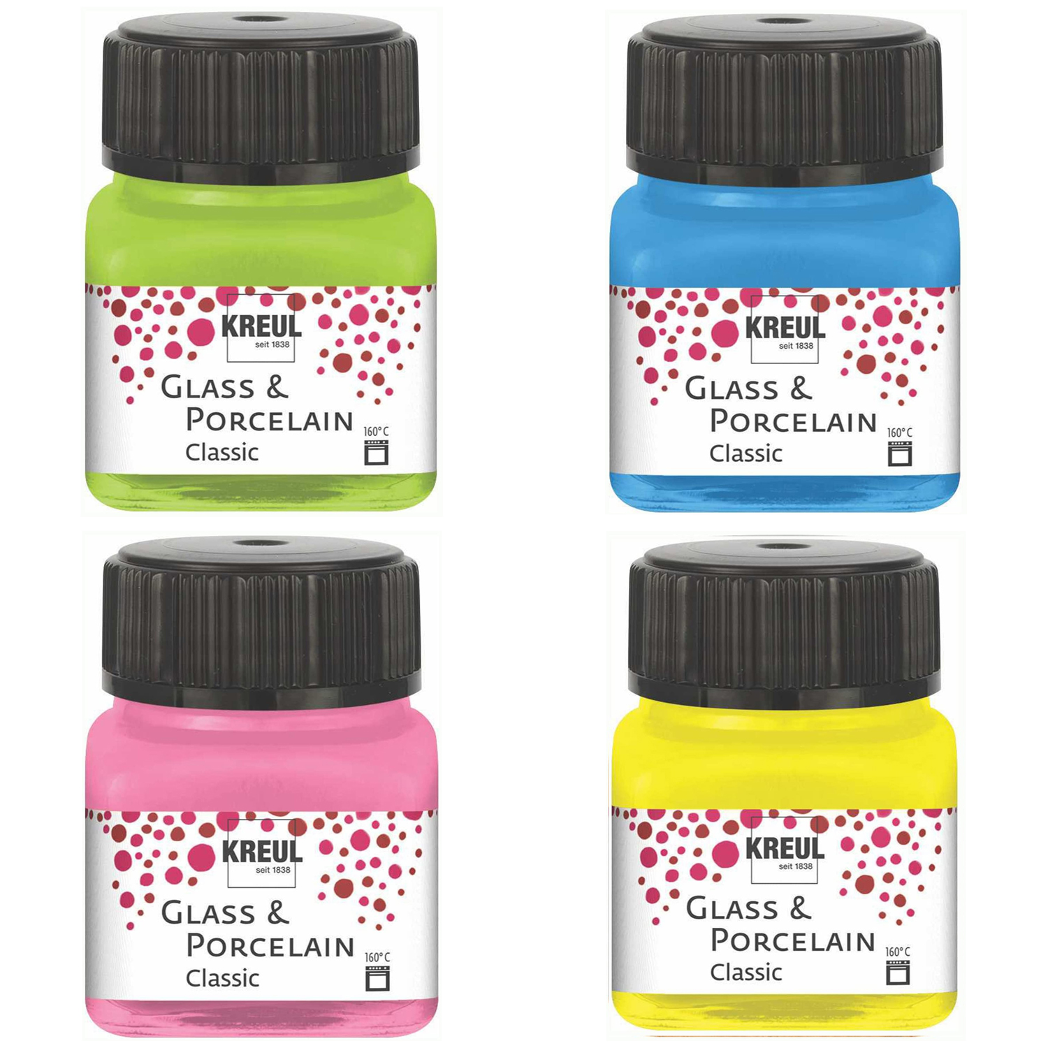 Glass & Porcelain Classic, deckende Glasmalfarbe / Porzellanfarbe, 20ml - Verschiedene Farbt�ne
