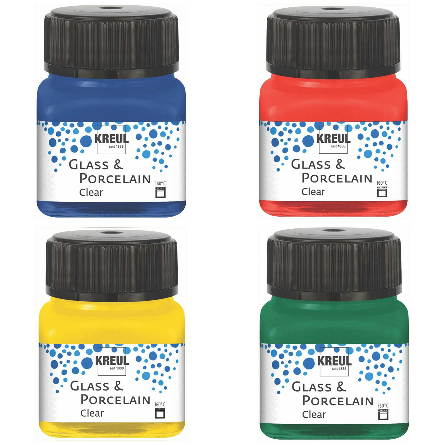 Glass & Porcelain Clear, transparente Glasmalfarbe / Porzellanfarbe, 20ml - Verschiedene Farbt�ne