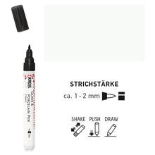 Glas & Porzellan Pen Classic / Deckend, Porzellanmalstift Wei�, Fine, 1-2 mm