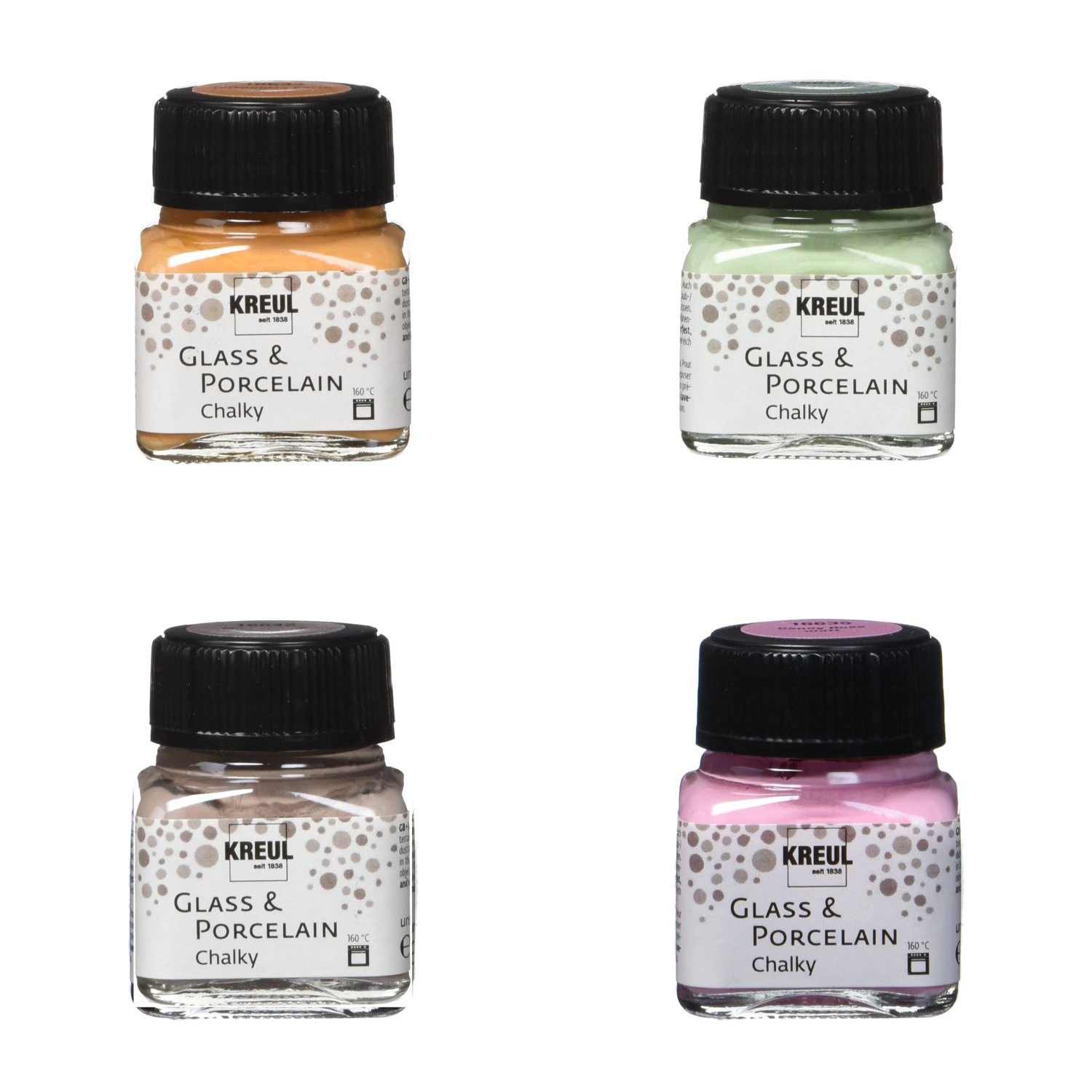 Glass & Porcelain Chalky, Glasmalfarbe / Porzellanfarbe mit Kreide-Effekt, 20ml - Verschiedene Farbt�ne