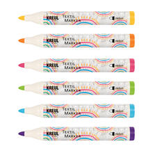 Kreul Textil Marker / Stoffmalstift f�r helle Stoffe, Medium 2-4 mm - Verschiedene Farben
