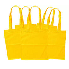 Sparpack, Baumwolltasche lange Tragegriffe, 38x42 cm, Gelb, 12 St�ck