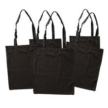 Sparpack, Baumwolltasche lange Tragegriffe, 38x42 cm, Schwarz, 12 St�ck