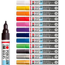 Marabu Porzellan & Glas Stift, 1-2mm - Verschiedene Farbt�ne