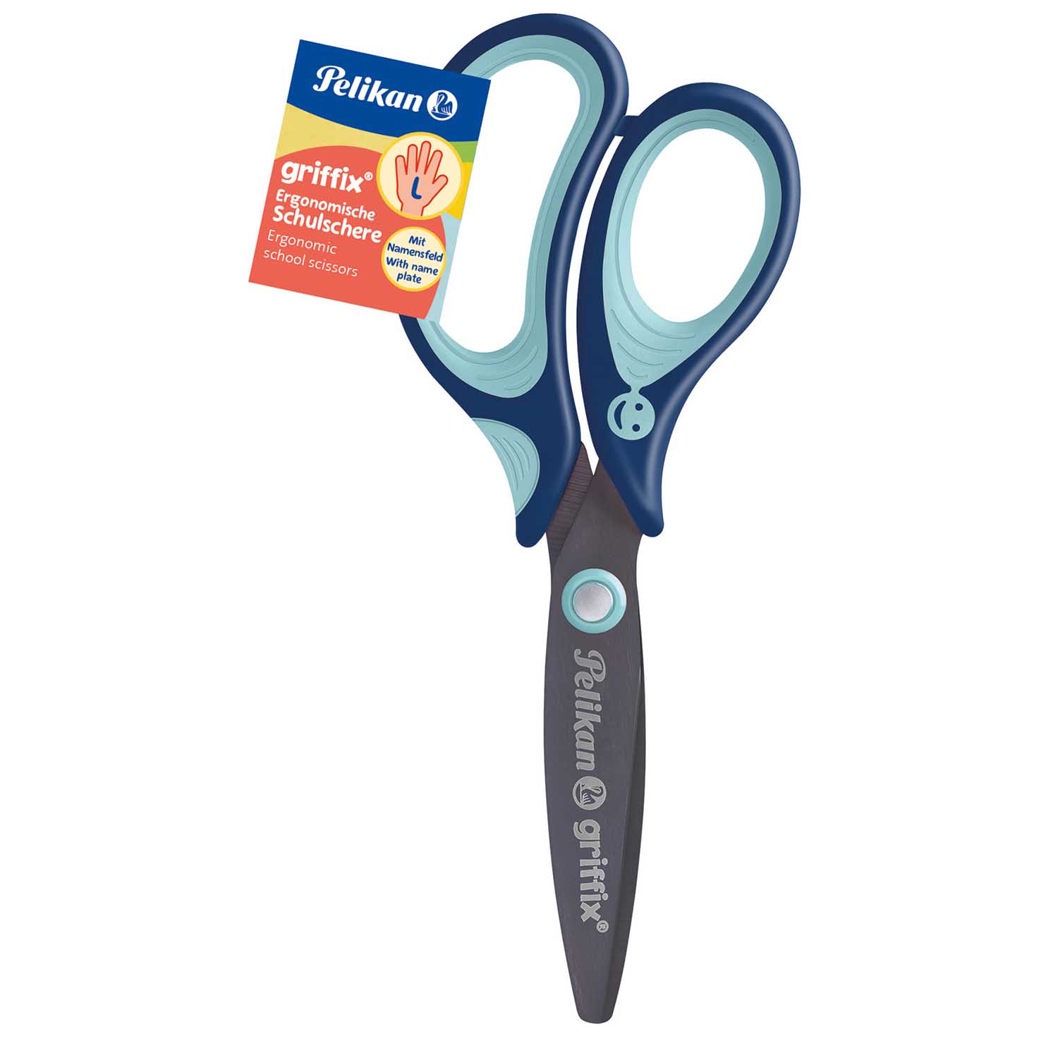 SALE Pelikan Griffix Schulschere, Linksh�ndermodell Rund, 14cm, Blau
