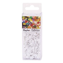 Rayher Pailletten gew�lbt, waschbar, 6mm �, 4000 St�ck, wei�
