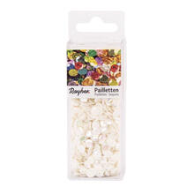 Rayher Pailletten gew�lbt, waschbar, 6mm �, 4000 St�ck, irisierend wei�