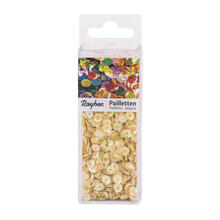 Rayher Pailletten gew�lbt, waschbar, 6mm �, 4000 St�ck, irisierend gelb