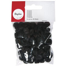 Rayher Pompons, 10 mm, 65 St�ck, schwarz