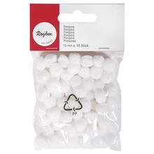 Rayher Pompons, 10 mm, 65 St�ck, wei�