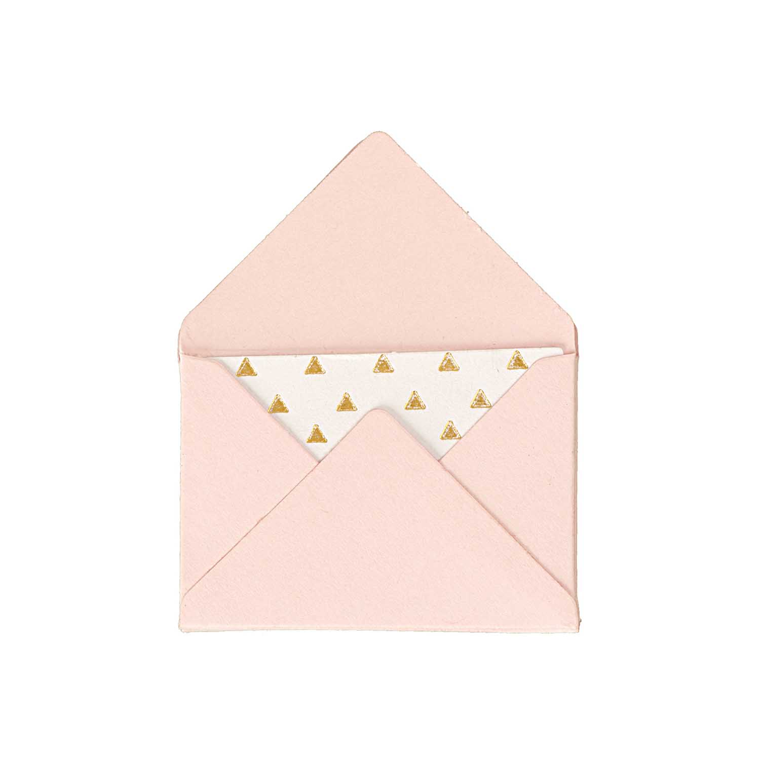 NEU Mini Briefumschl�ge & Karten, 3 x 4,5 cm, 10 St�ck, Rosa - Hot Foil Gold