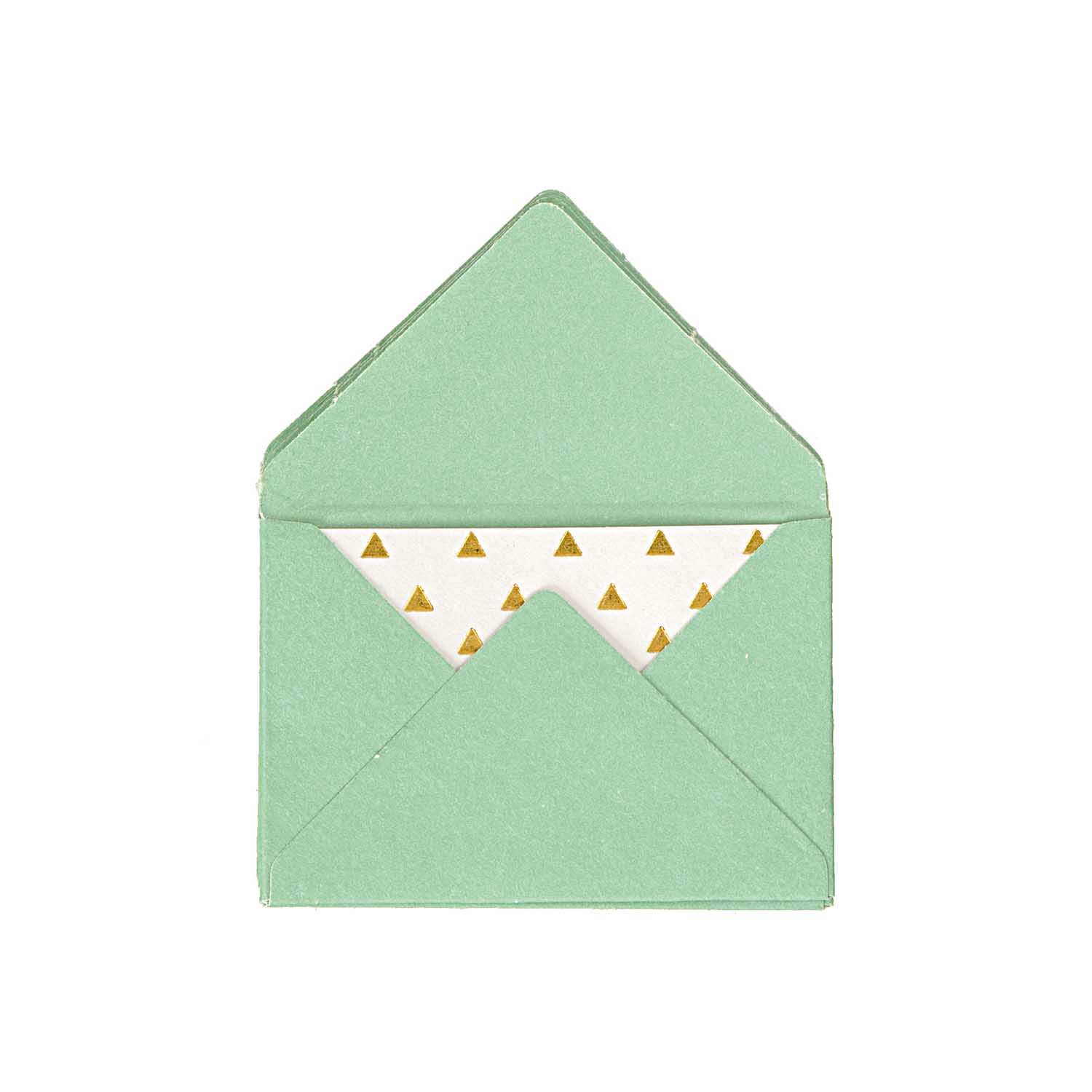NEU Mini Briefumschl�ge & Karten, 3 x 4,5 cm, 10 St�ck, T�rkis - Hot Foil Gold