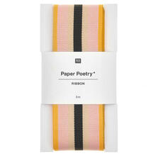 Webband Multi Streifen, 100% Polyester, 38 mm x 3 m - Verschiedene Farben
