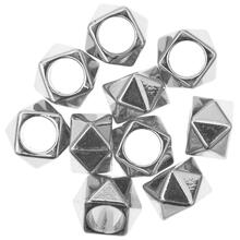 Metall Gro�loch-Perlen, Itoshii Ponii, Polygon, 11 x 7 mm, 10 Stk, Silber