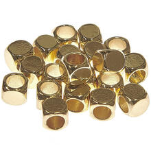 Metall Gro�loch-Perlen, Itoshii Ponii, W�rfel, 5 x 5 mm, 20 Stk, Gold