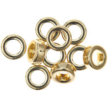 Metall Gro�loch-Perlen, Itoshii Ponii, Ring, 9 x 3,5 mm, 10 Stk, Gold