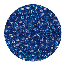 Rocailles-Perlen, 4 mm, 14 g, T�rkis mit Silbereinzug