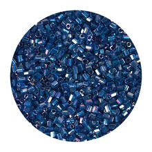 Rocailles-Perlen 2Cut, 2 mm, 14 g, T�rkis mit Silbereinzug