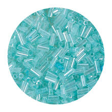 Rocailles-Perlen St�bchen, 6,75 mm, 14 g, Hellmint Transparent