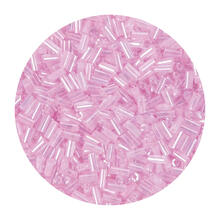 Rocailles-Perlen St�bchen, 6,75 mm, 14 g, Rosa Transparent