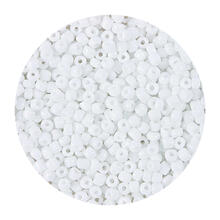 Rocailles-Perlen, 3,1 mm, 14 g, Wei� Opak