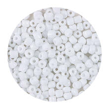 Rocailles-Perlen, 4 mm, 14 g, Wei� Opak
