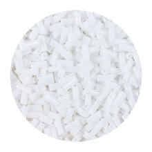 Rocailles-Perlen St�bchen, 6,75 mm, 14 g, Wei� Opak