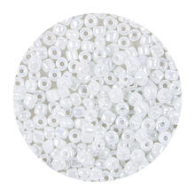 Rocailles-Perlen, 2 mm, 14 g, Wei� Irisierend