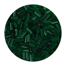 Rocailles-Perlen St�bchen, 6,75 mm, 14 g, Gr�n Transparent