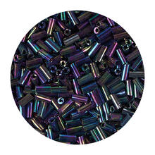 Rocailles-Perlen St�bchen, 6,75 mm, 14 g, Brombeer Regenbogen Matt