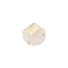 Glasschliff-Kandis Perle, 6 mm, 12 Stk, Wei� Regenbogen