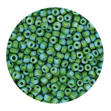 Rocailles-Perlen, 3,1 mm, 14 g, Gr�n-Blau