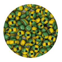 Rocailles-Perlen, 4 mm, 14 g, Gr�n-Gelb