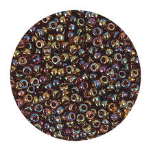 Rocailles-Perlen Itoshii, 2,2 mm, 12 g, Beere-Gr�n Regenbogen