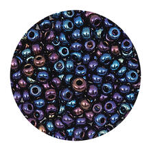 Rocailles-Perlen Itoshii, 2,6 mm, 17 g, Blau Irisierend Gr�n