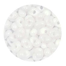 Rocailles-Perlen Itoshii Farfalle, 3,2 x 6,5 mm, 17 g, Wei� Opak