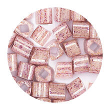 Rocailles-W�rfel-Perlen Itoshii Cube, 3 x 3 mm, 6 g, Marmor Rosa