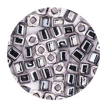 Rocailles-W�rfel-Perlen Itoshii Cube, 3 x 3 mm, 6 g, Transparent mit Einzug Schwarz