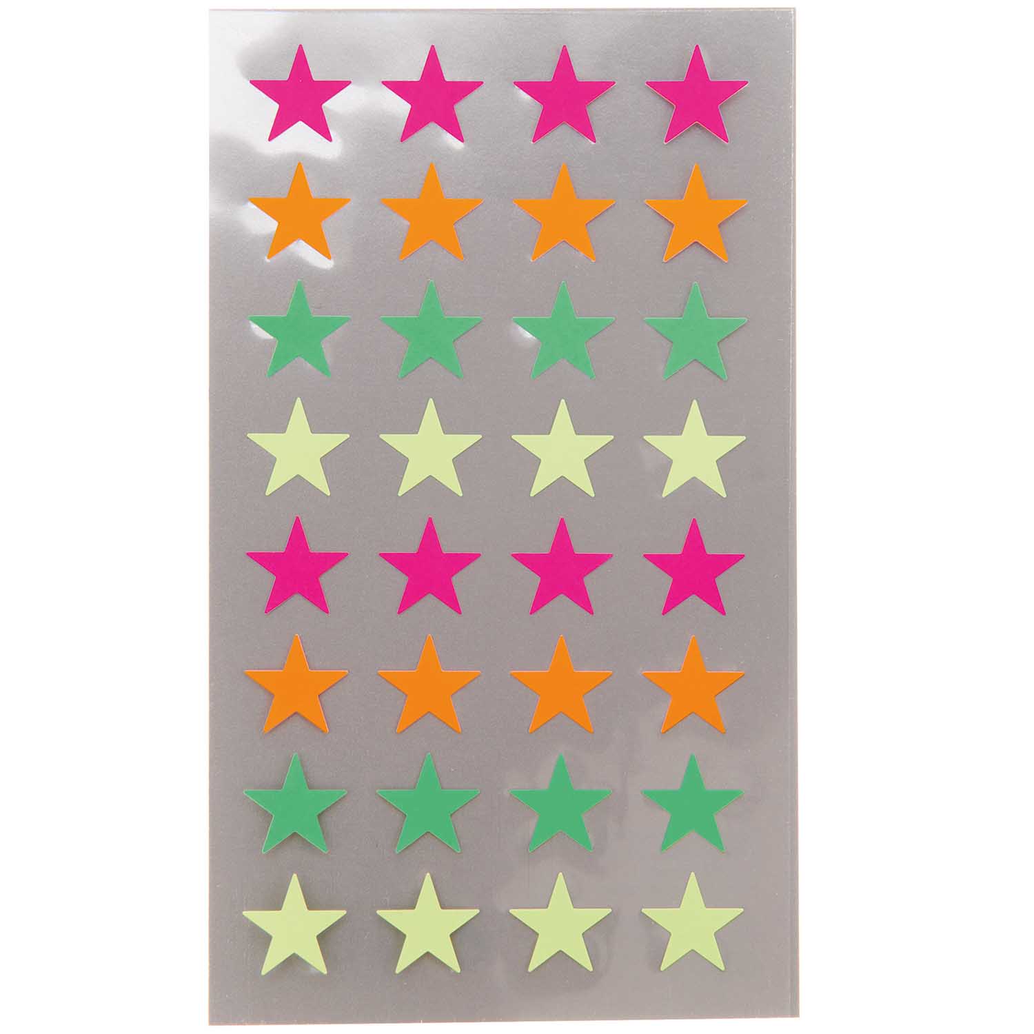 NEU Sticker Sterne, neon - Verschiedene Gr��en