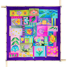 Gutta-Tuch 90x90, Pong� 08, Motiv Flower Patches