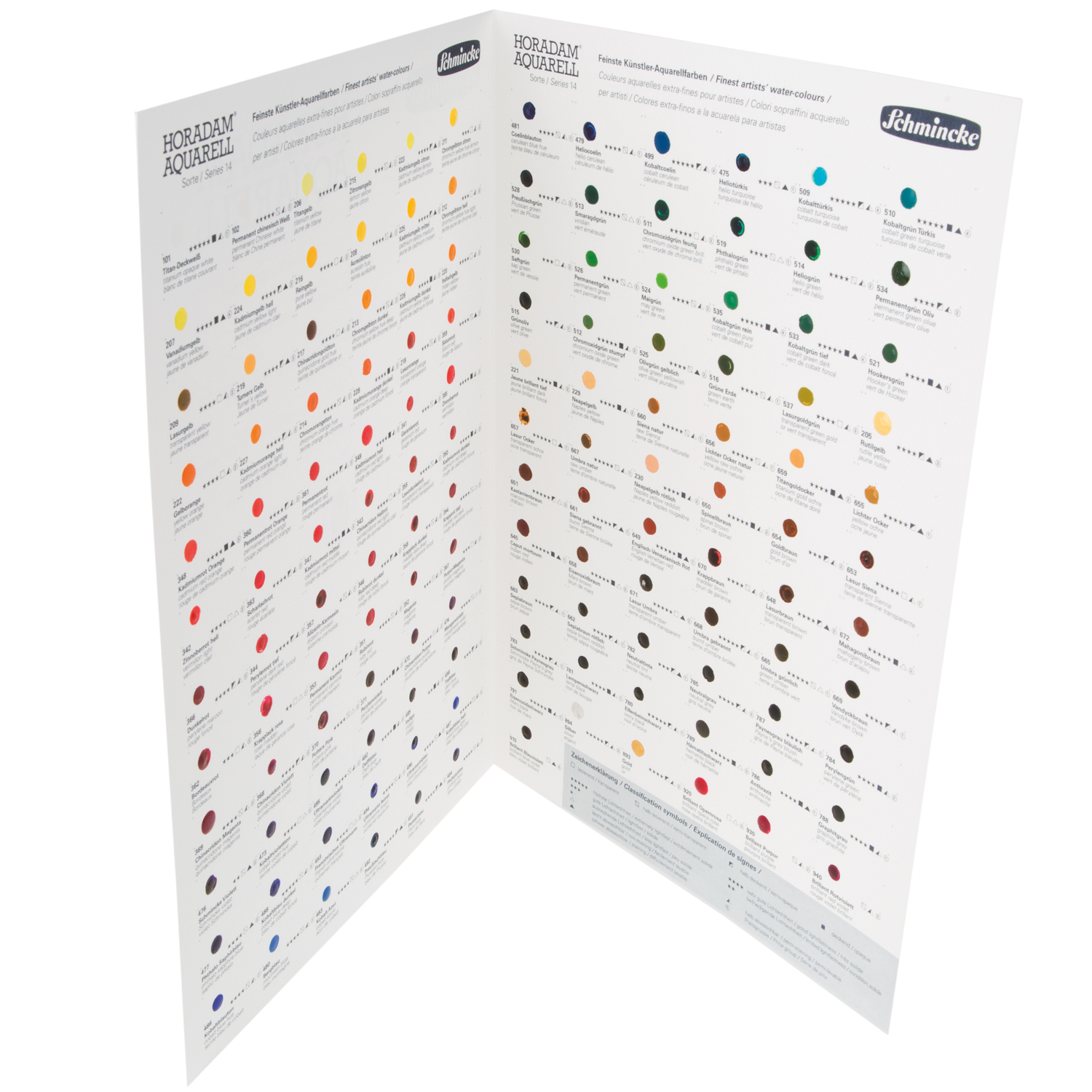 NEU Horadam Aquarell Standard Sortiment Farbkarte / Dot Card mit 140 Farbt�nen