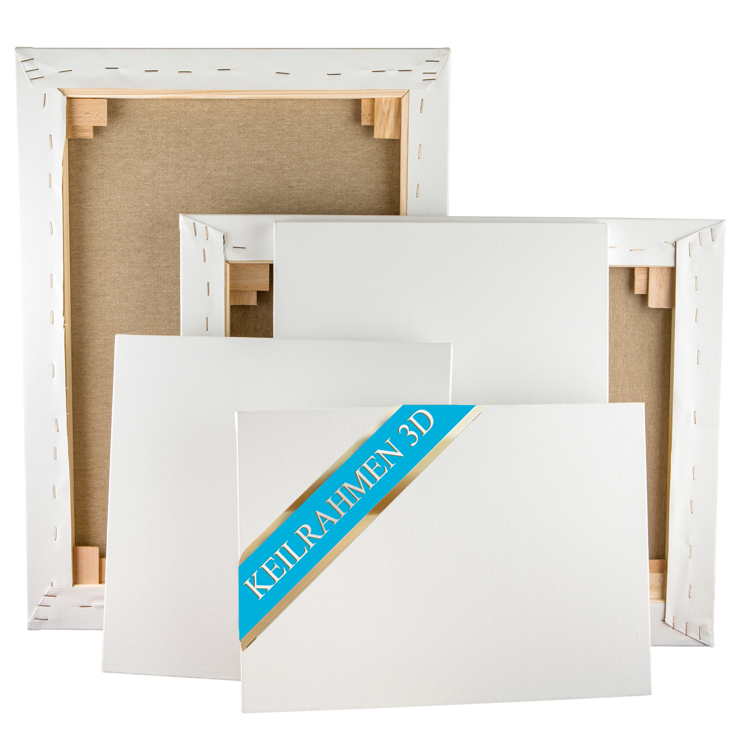 NEU 3-D Keilrahmen / Vernissage Leinwand, Leistenh�he ca. 4 - 4,5 cm, 30x30 cm - Verschiedene Packungen